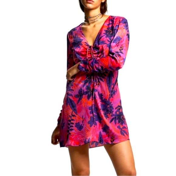 Zara printed tropical nights mini dress size small - Picture 1 of 4